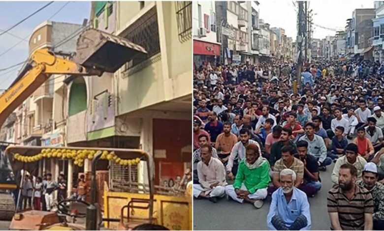 उज्जैन : नगर निगम की टीम ने हरिफाटक से महाकाल मार्ग के बीच अतिक्रमण हटाने की कार्रवाई